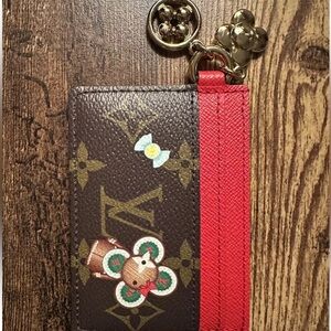 NEW Louis Vuitton Charms Card Holder Monogram Candy Red